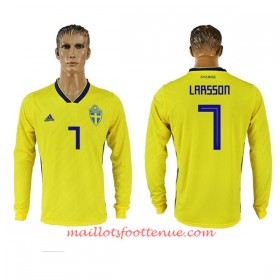 Maillot/Tenue Suède Larsson 7 Domicile Coupe du monde 2018 Manche Longue
